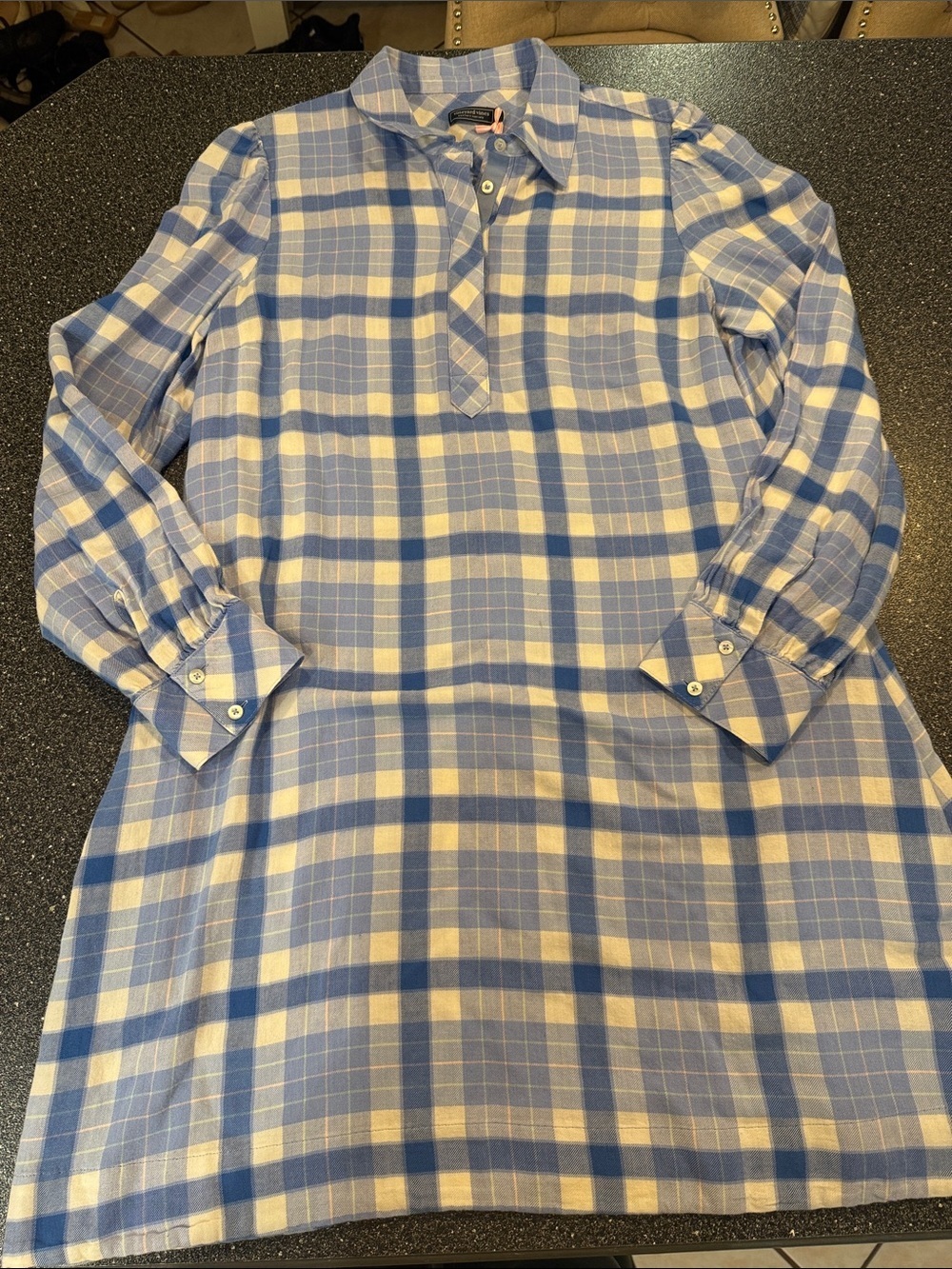 NWT Vineyard Vines Blue and White Plaid Mini Dress - size medium